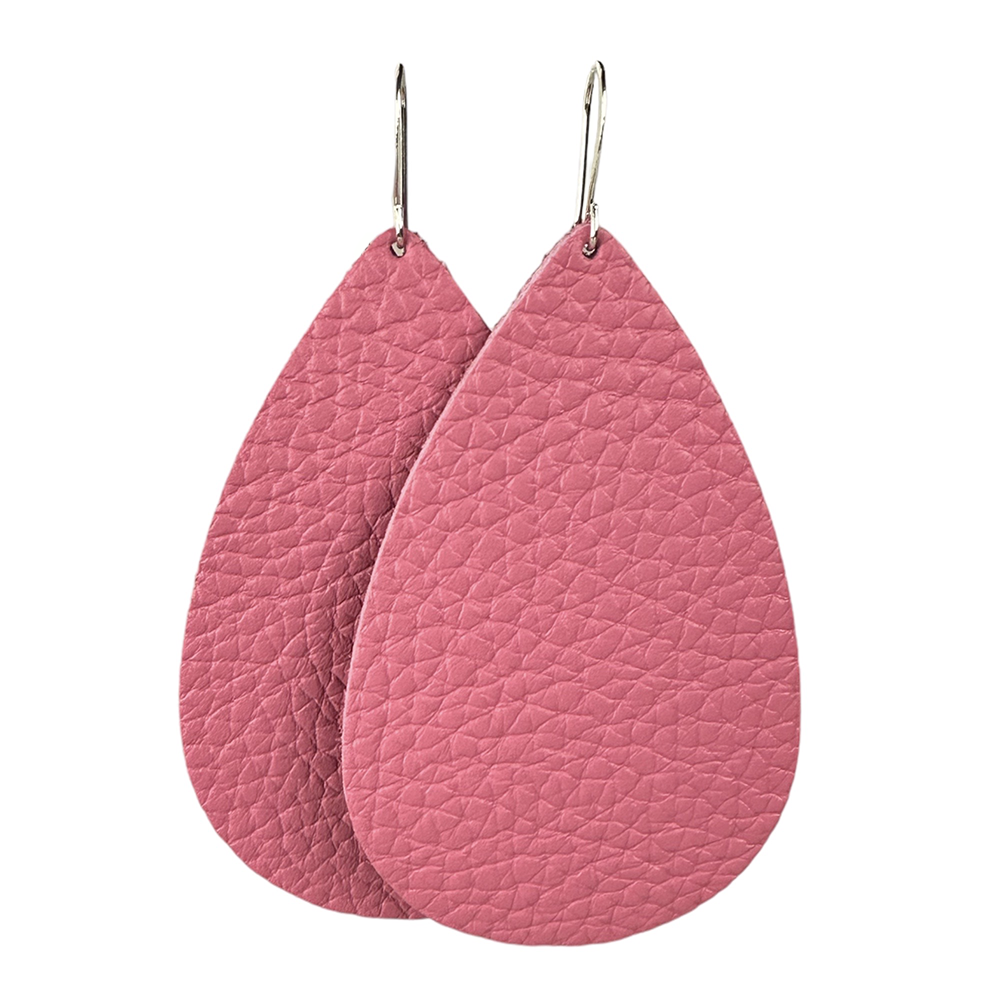 Wild Orchid Teardrop Leather Earrings - Eleven10Leather and Designs