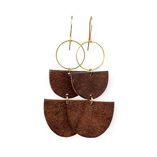 Tobacco Monroe Leather Earrings - Eleven10Leather and Designs