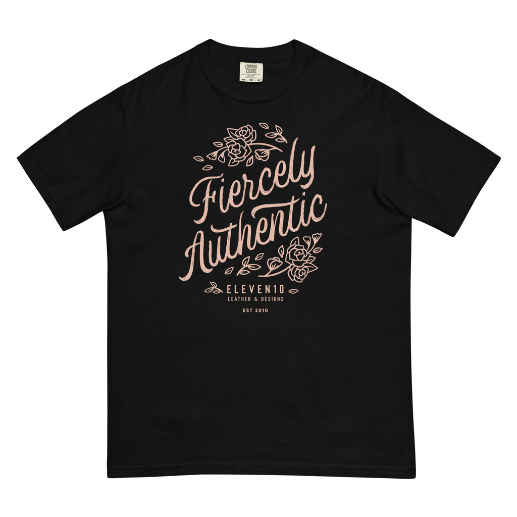 Blush Floral Fiercely Authentic T-Shirt - Eleven10Leather and Designs