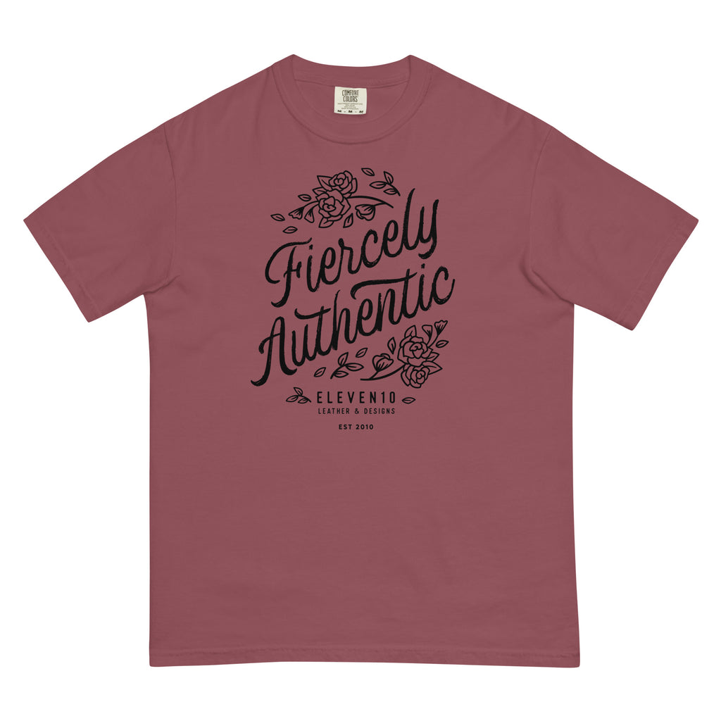 Floral Fiercely Authentic T-Shirt - Eleven10Leather and Designs