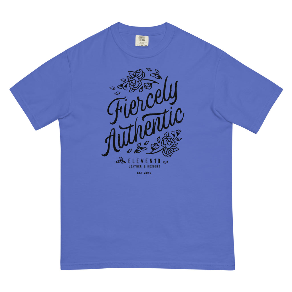 Floral Fiercely Authentic T-Shirt - Eleven10Leather and Designs