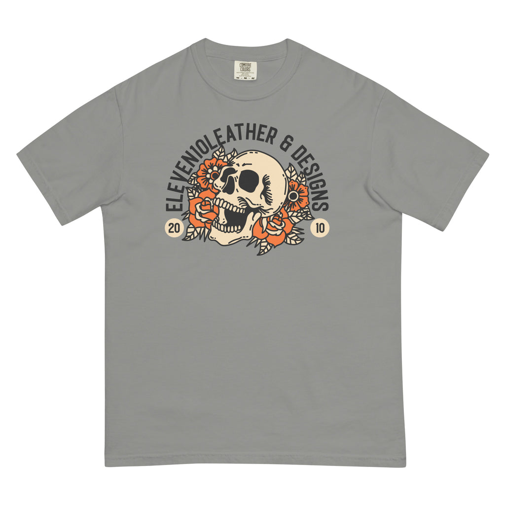 Eleven10Leather Floral Skull T-Shirt - Eleven10Leather and Designs