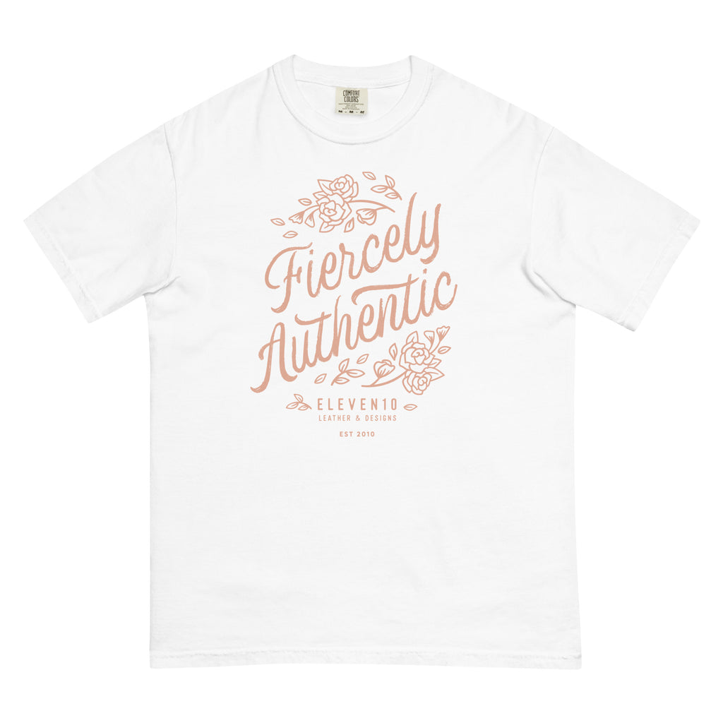Blush Floral Fiercely Authentic T-Shirt - Eleven10Leather and Designs